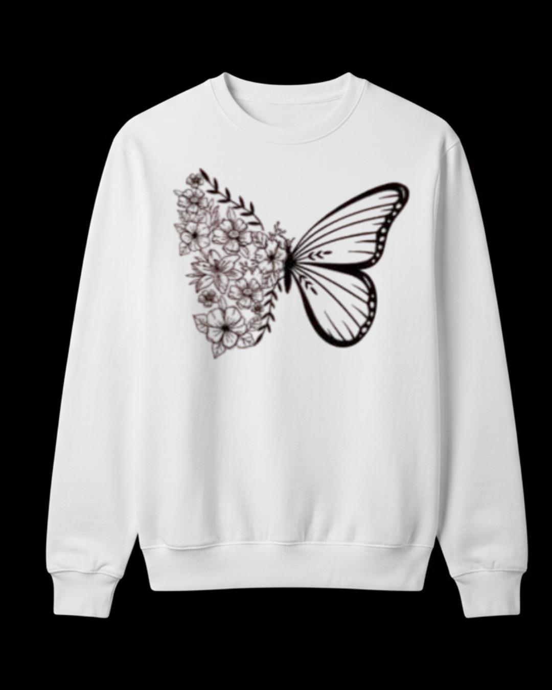 Floral Fusion Butterfly Sweatshirt