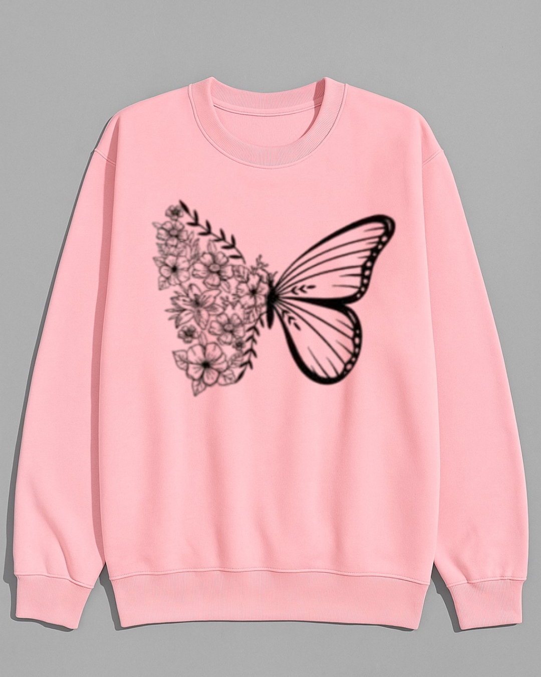 Floral Fusion Butterfly Sweatshirt